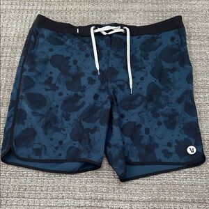 Vuori Black and Navy Athletic Shorts